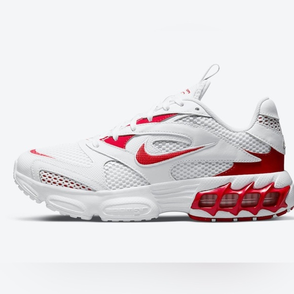 Nike Zoom Air Fire White/University Red Sneakers 9 - Picture 3 of 11